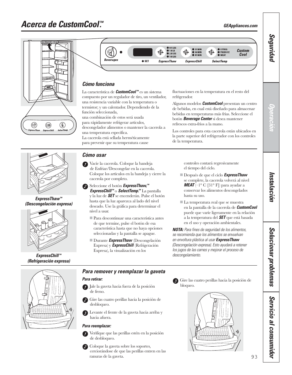 Customcool, Acerca de customcool | GE 200D8074P043 User Manual | Page 93 / 132