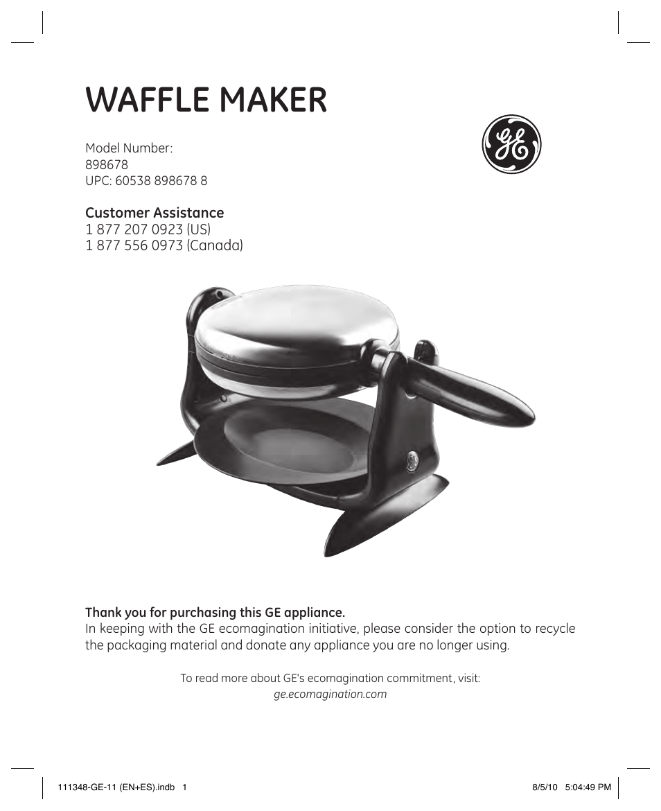 GE 898678 User Manual | 13 pages