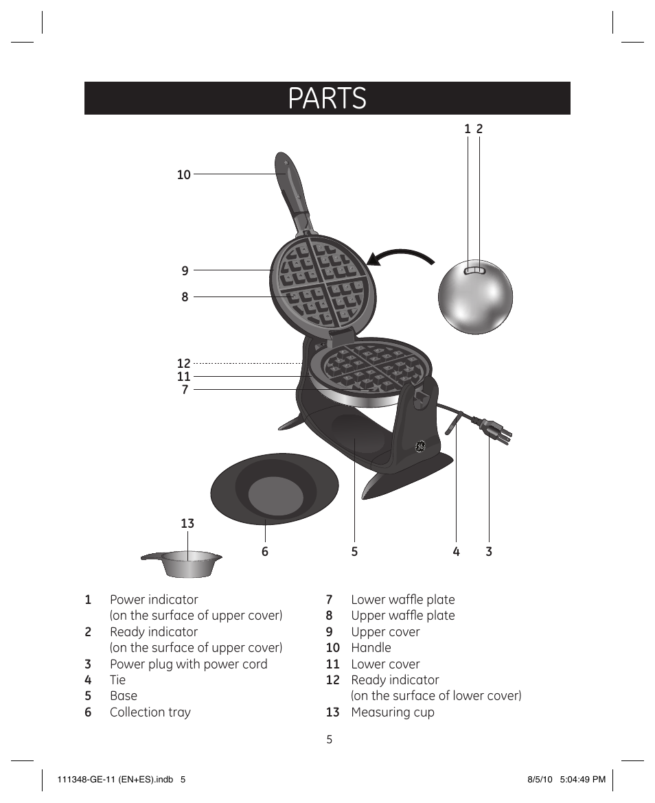 Parts | GE 898678 User Manual | Page 5 / 13