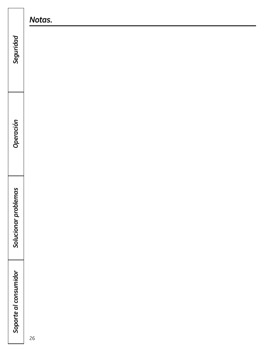 Notas | GE DCVH640 User Manual | Page 54 / 56