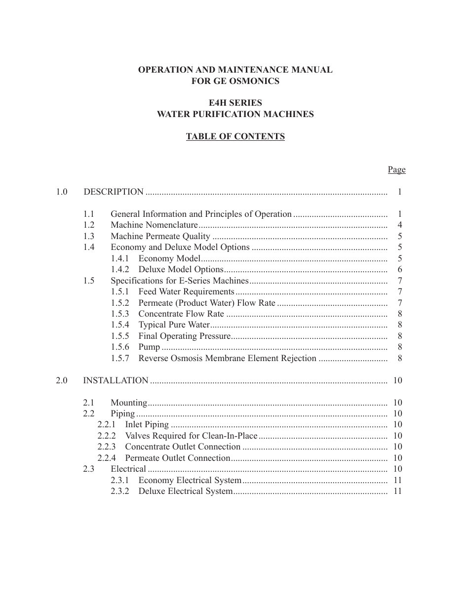 GE E4H Series User Manual | Page 3 / 44