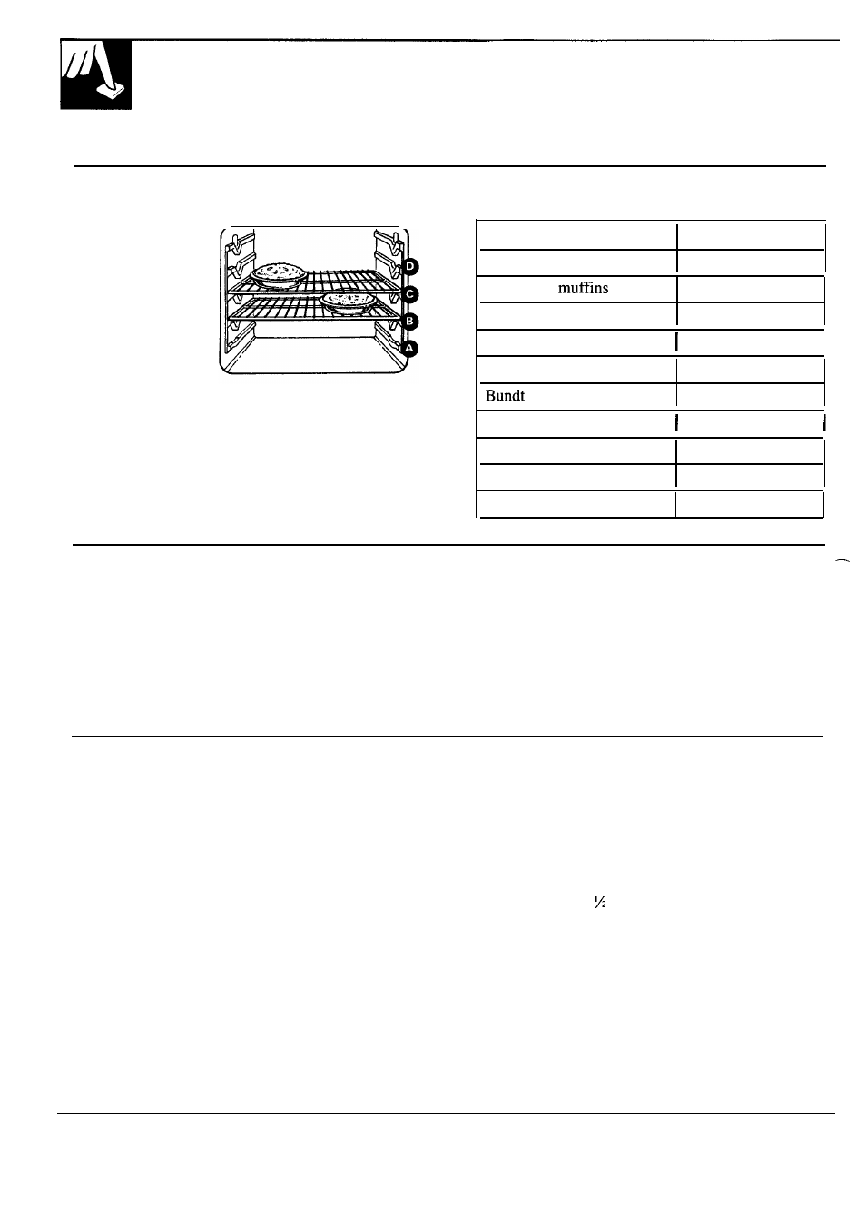 Preheating 14, Baking, Oven shelves | Preheating, Baking pans, Pan placement | GE 164 D2588P120 User Manual | Page 14 / 28