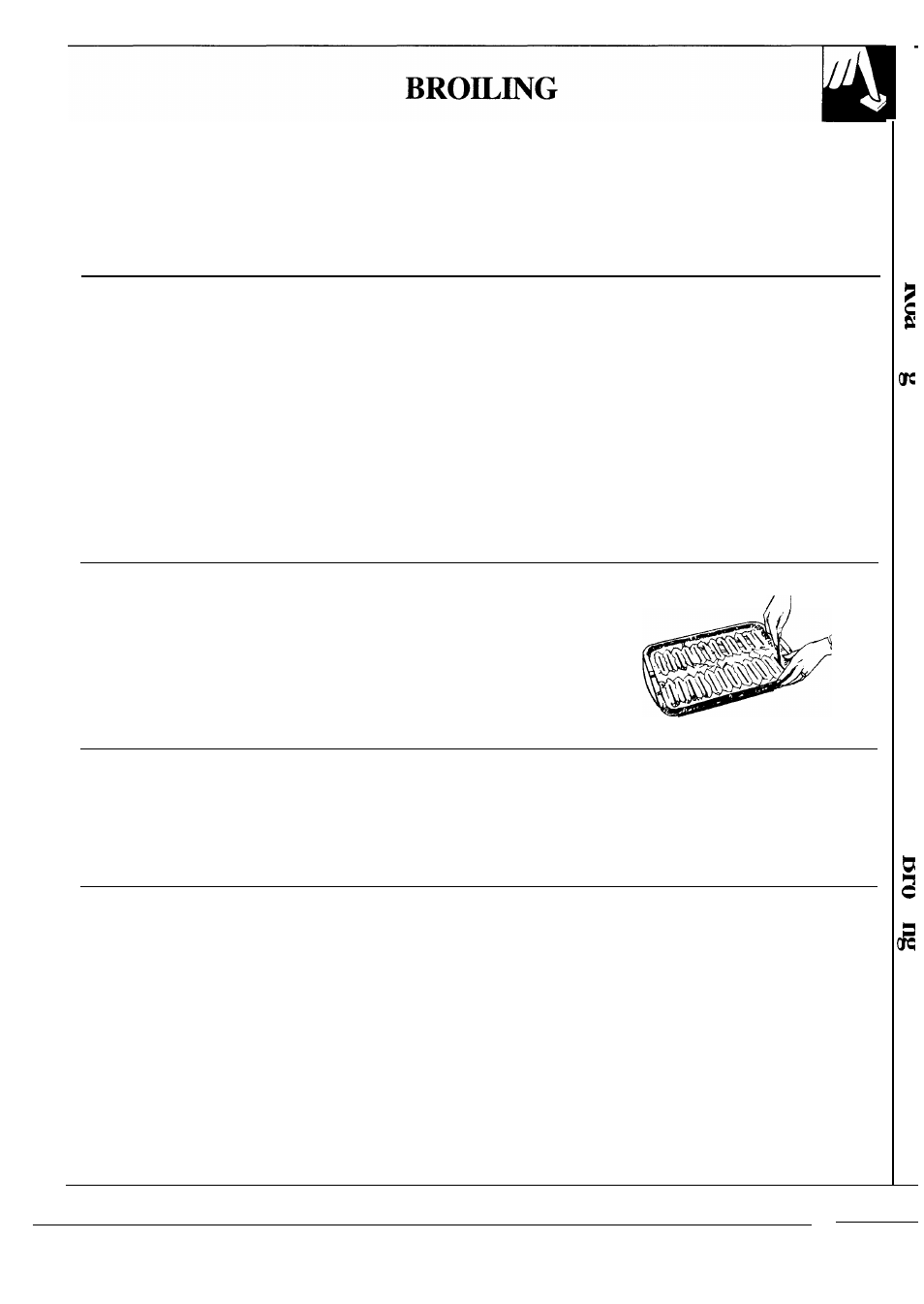 Broiling, broiling guide 17, 18, How to broil, Use of aluminum foil | Broiling tips, Questions & answers | GE 164 D2588P120 User Manual | Page 17 / 28