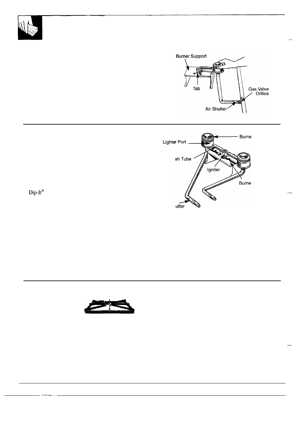 Care and cleaning, Range top burners, Burner grates | GE 164 D2588P120 User Manual | Page 20 / 28