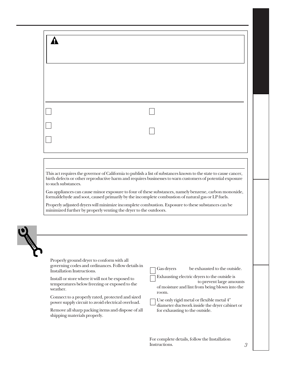 Safety information, Warning, What to do if you smell gas | Proper installation | GE 175D1807P241 User Manual | Page 3 / 16