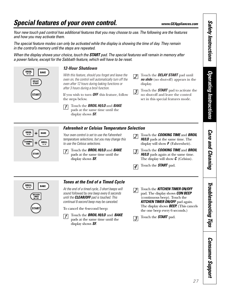 Special features, Special features –29, Special features of your oven control | GE JB910 User Manual | Page 27 / 48