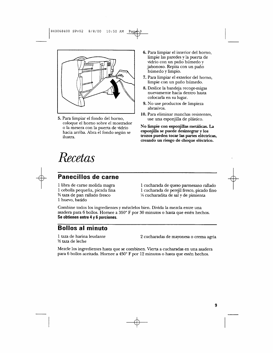 Recetas | GE 106611 User Manual | Page 21 / 24