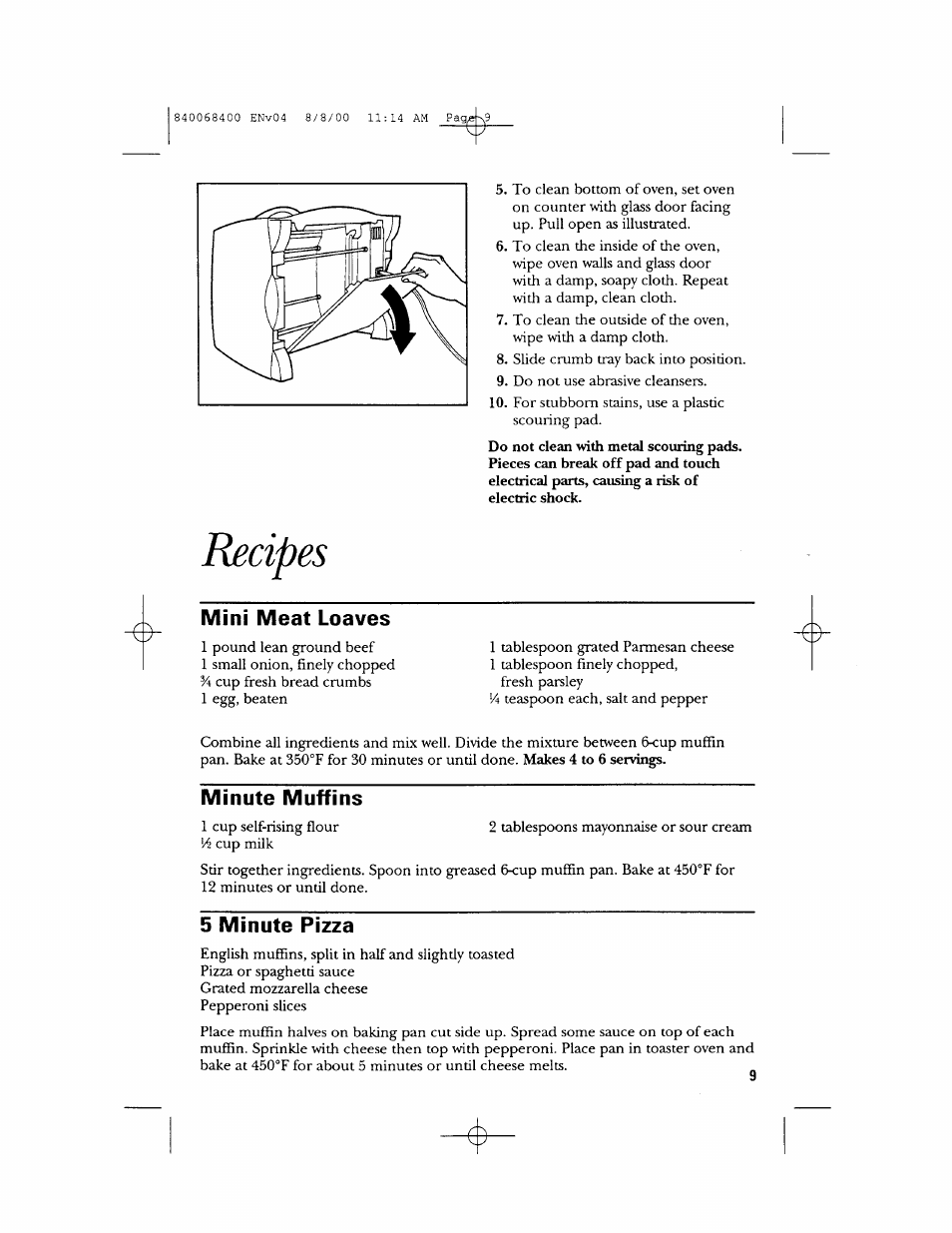 Recipes | GE 106611 User Manual | Page 9 / 24