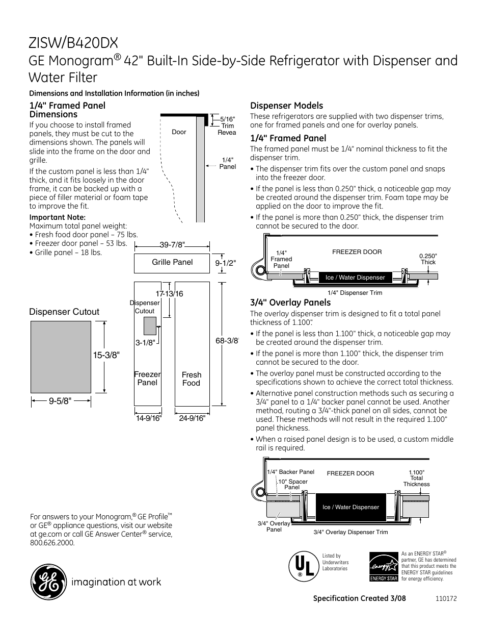 Zisw/b420dx, 696dia3, 696dia4 | Ge monogram | GE ZISW420DX User Manual | Page 4 / 7