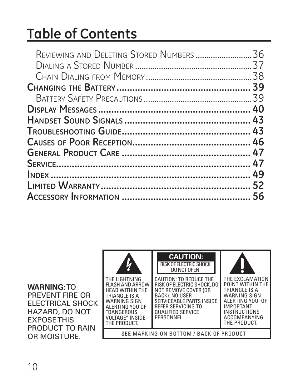 GE 00016 User Manual | Page 10 / 112