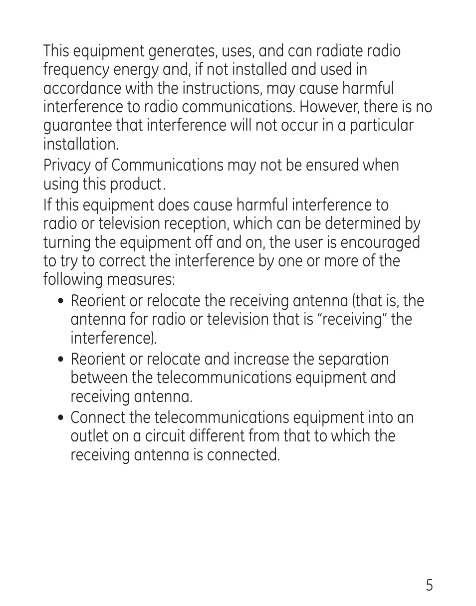 GE 00016 User Manual | Page 5 / 112