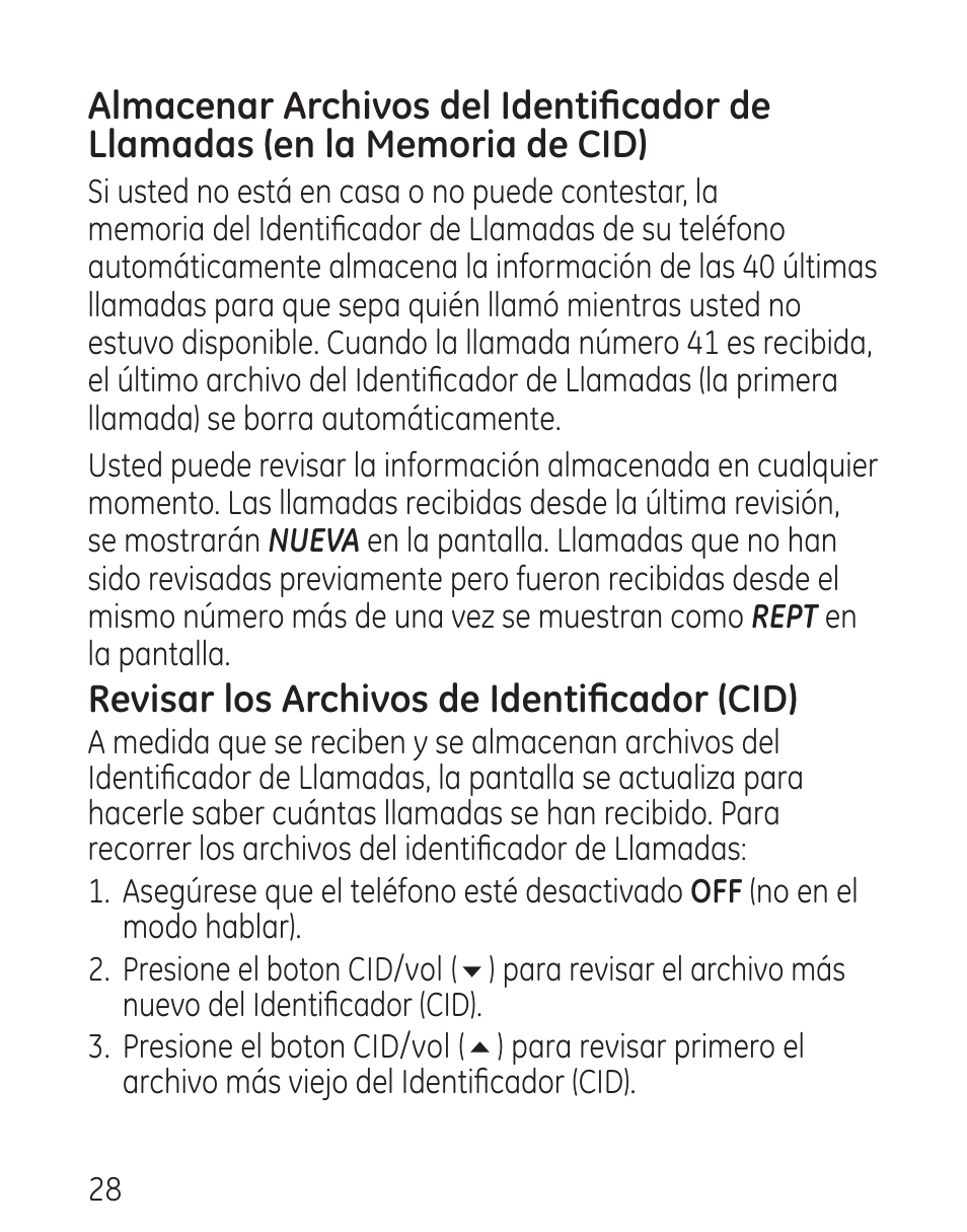 Revisar los archivos de identificador (cid) | GE 00016 User Manual | Page 84 / 112