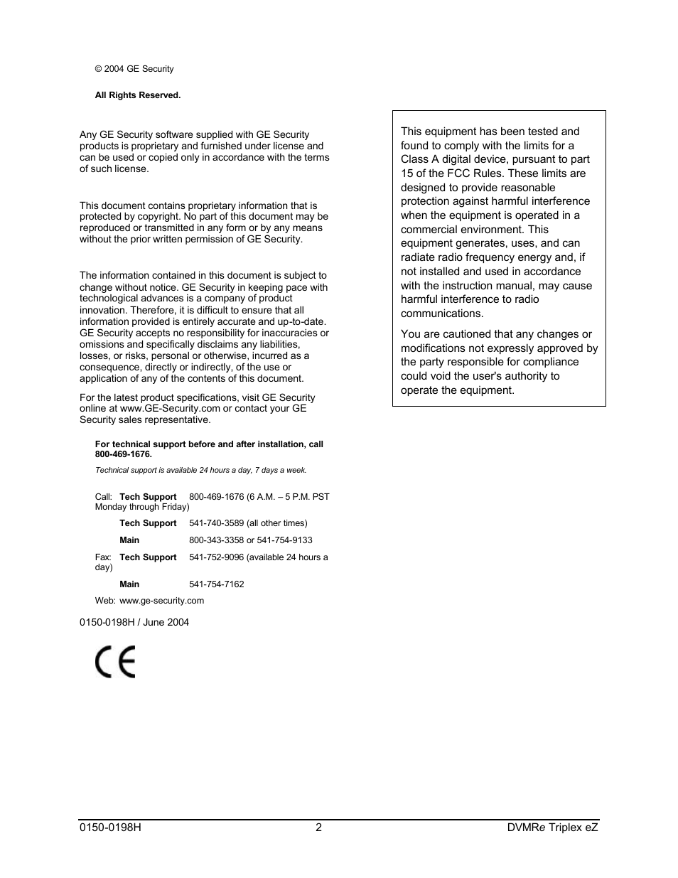 GE Triplex DVMRe 4eZT User Manual | Page 2 / 81
