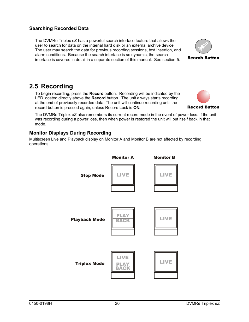 5 recording | GE Triplex DVMRe 4eZT User Manual | Page 20 / 81
