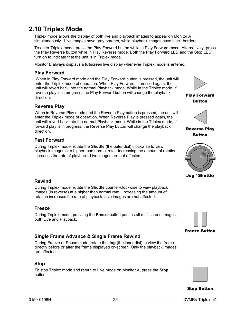 10 triplex mode | GE Triplex DVMRe 4eZT User Manual | Page 25 / 81