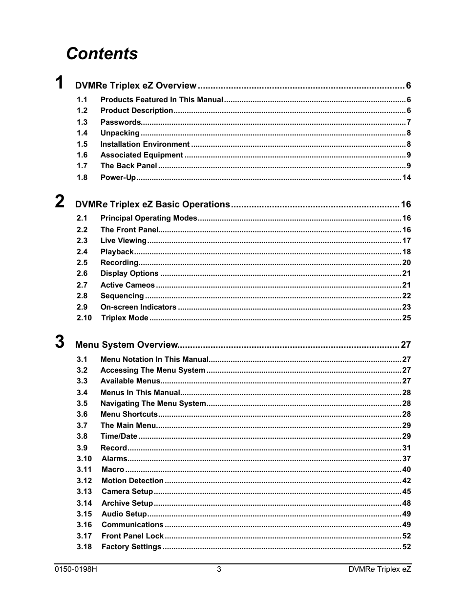 GE Triplex DVMRe 4eZT User Manual | Page 3 / 81