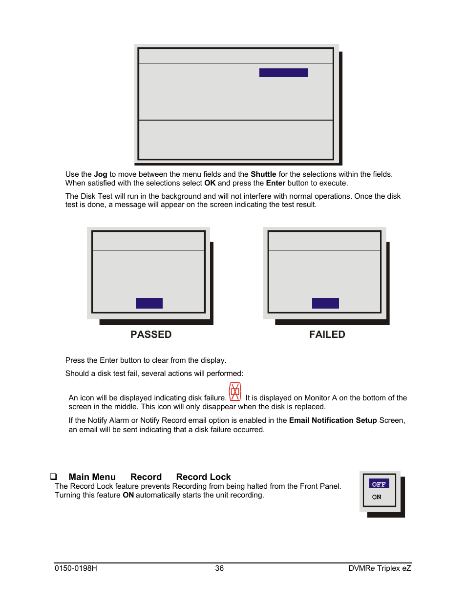 Passed failed | GE Triplex DVMRe 4eZT User Manual | Page 36 / 81