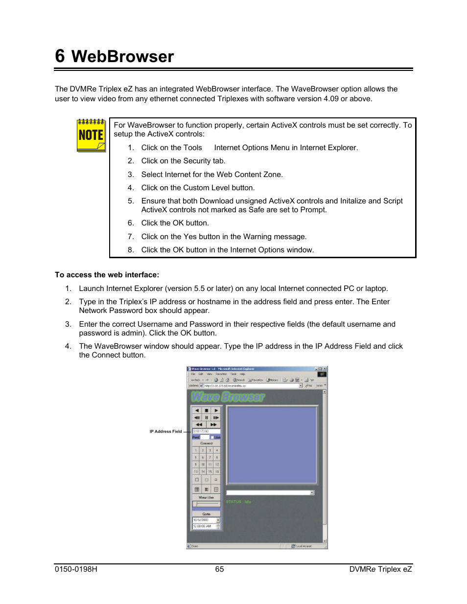 Webbrowser | GE Triplex DVMRe 4eZT User Manual | Page 65 / 81