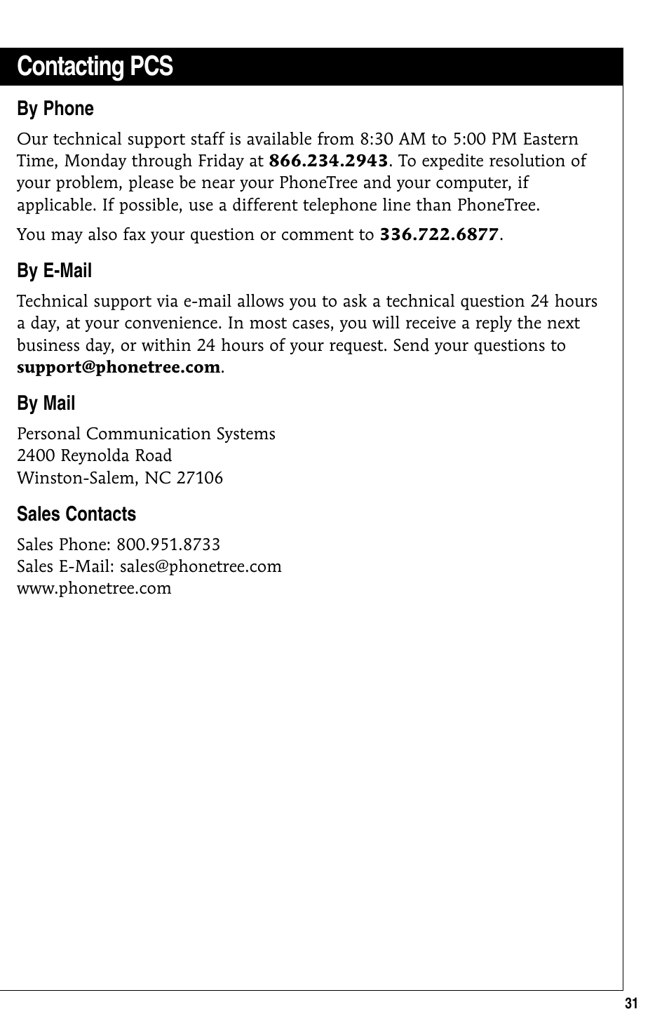 Contacting pcs | GE 10/02 Network User Manual | Page 31 / 32