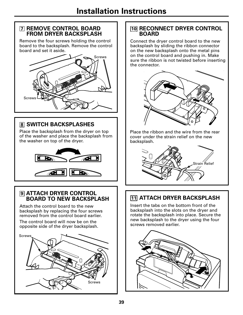 Installation instructions | GE DPGT750 User Manual | Page 39 / 44