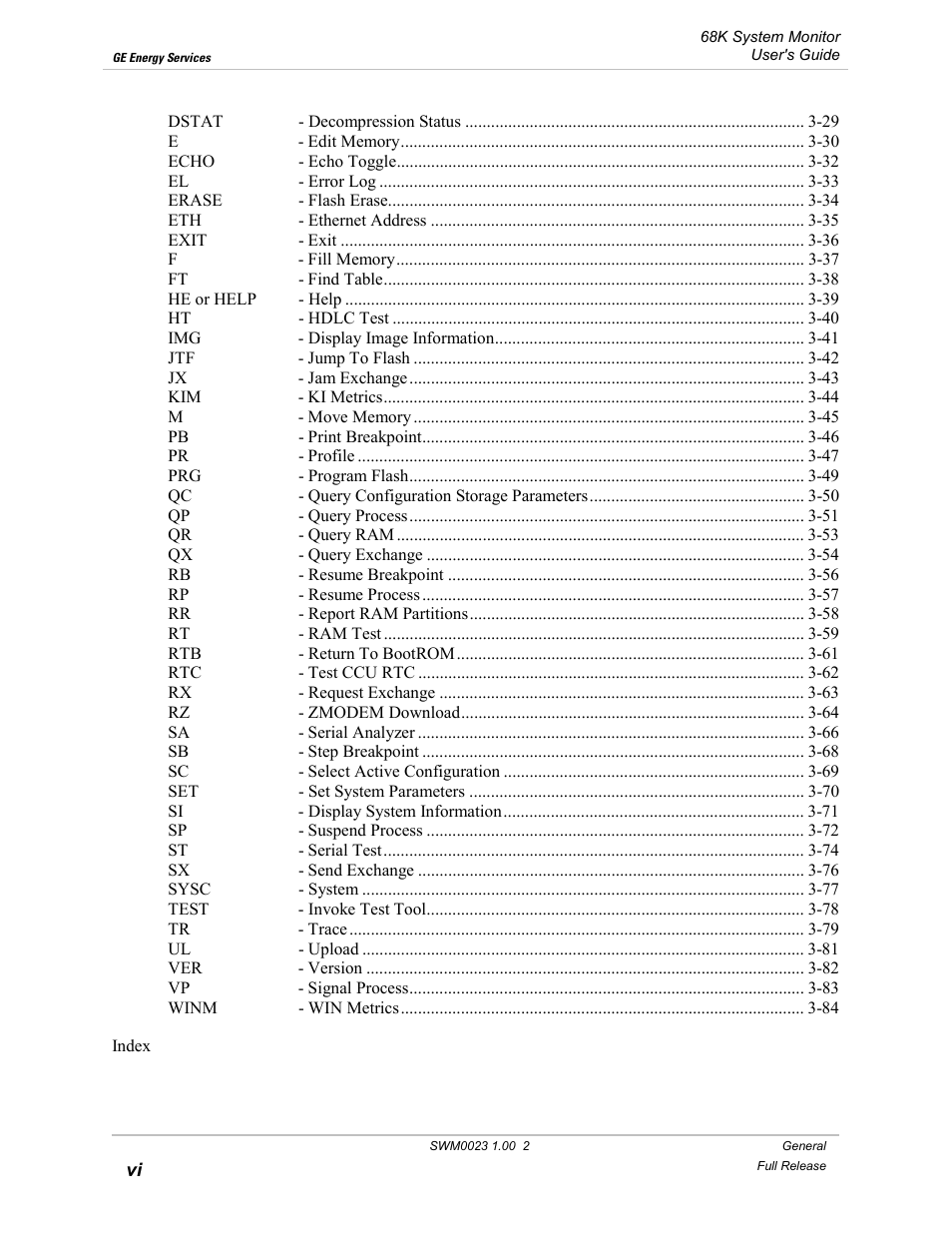 GE 68K System User Manual | Page 6 / 112