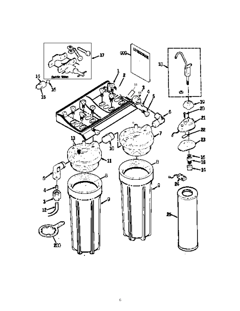 Parts list | GE SMARTWATER GNUL30Z User Manual | Page 6 / 9