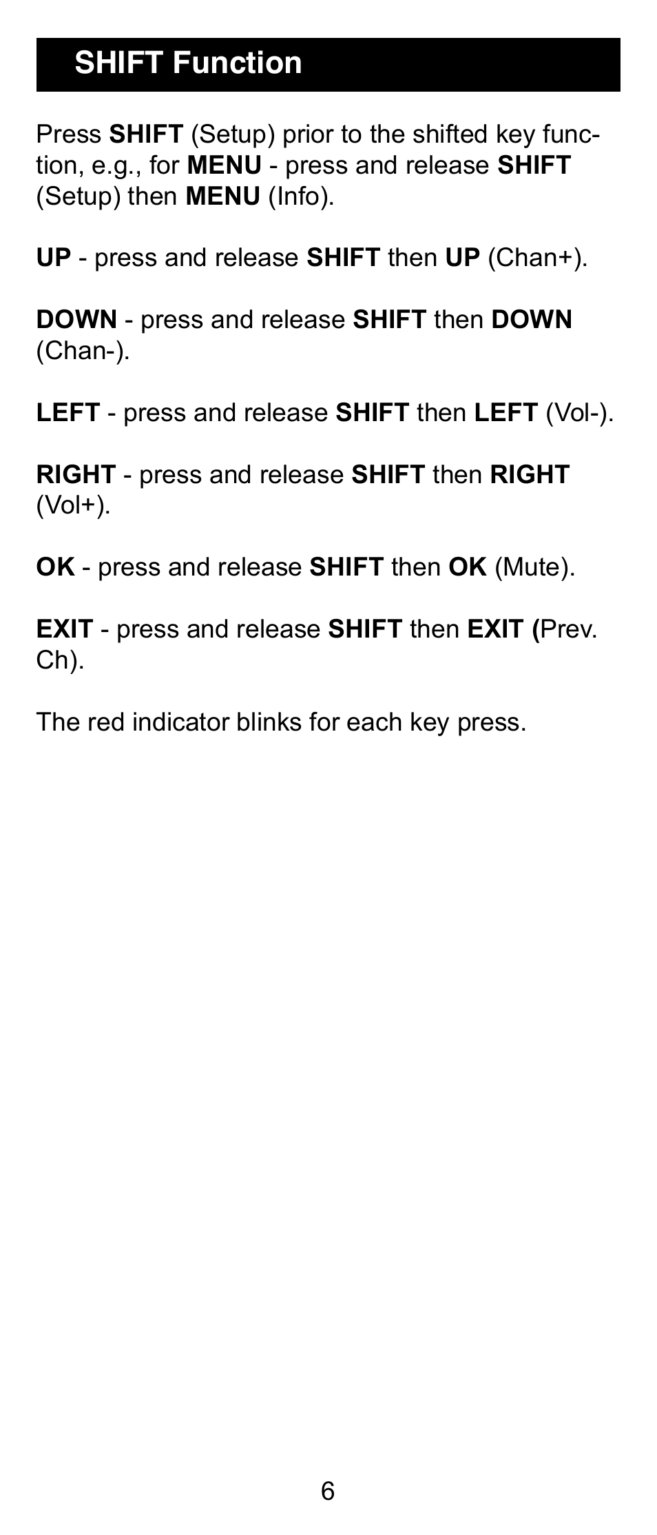 Shift function | GE 24962 User Manual | Page 6 / 16