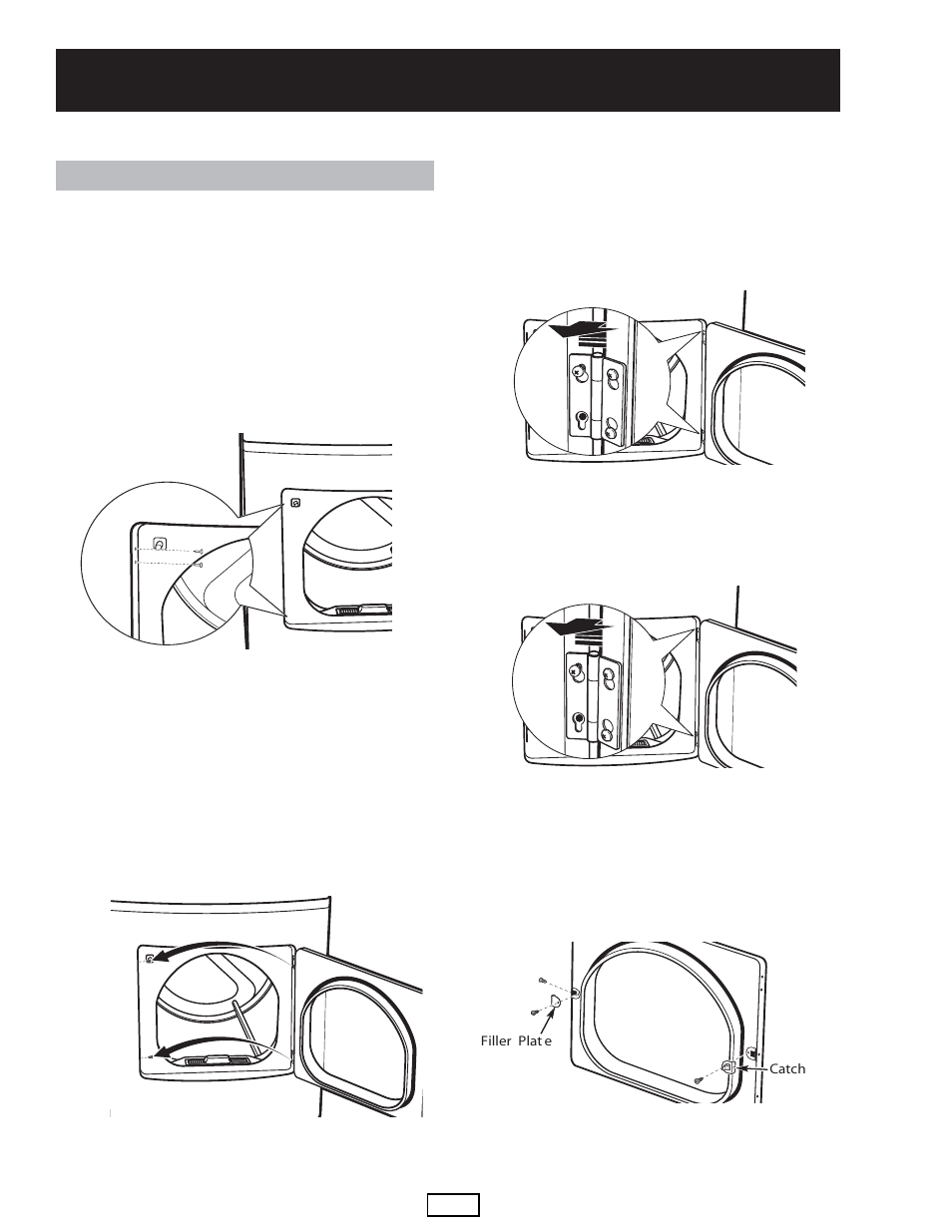 Reversing the door swing | GE DPGT750EC/GC User Manual | Page 58 / 63