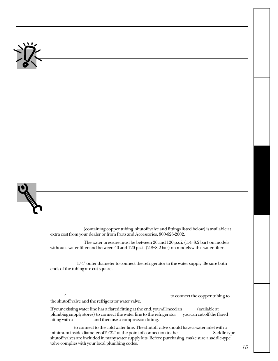 Water line installation, Water line installation –17, Installing the water line | What you will need, Before you begin | GE 20-27 User Manual | Page 15 / 76