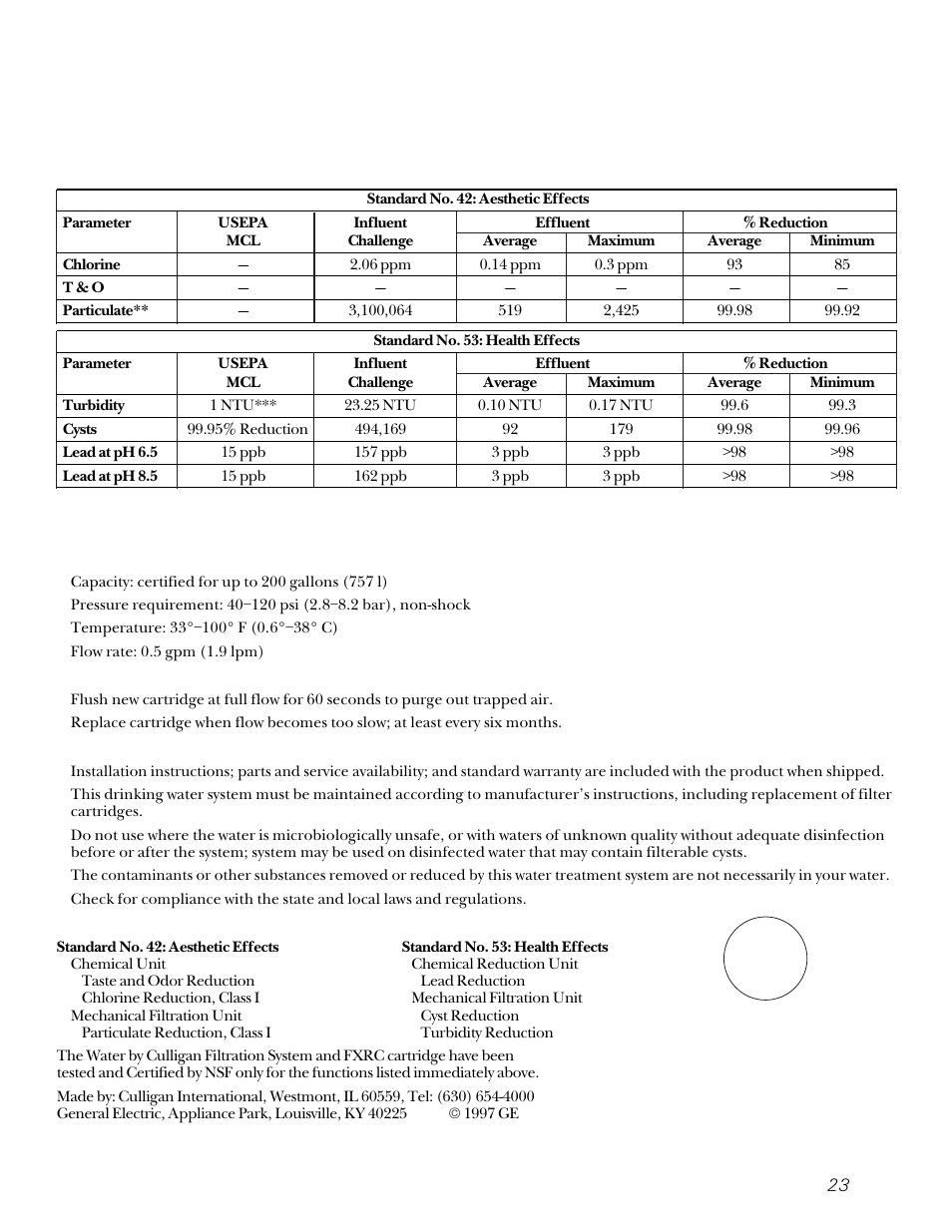 Fxrc cartridge performance data sheet | GE 20-27 User Manual | Page 23 / 76