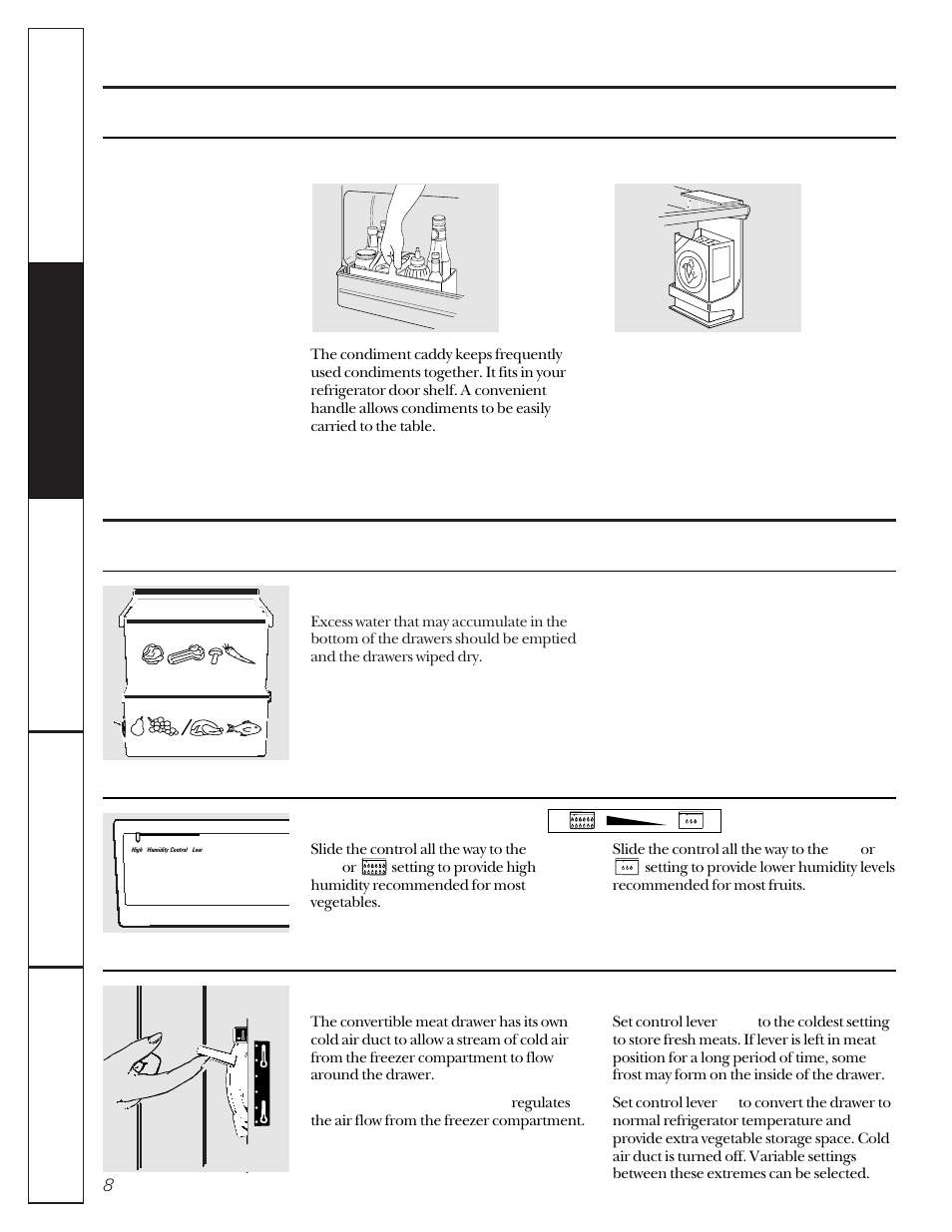 About the storage drawers, About the additional features | GE 20-27 User Manual | Page 8 / 76