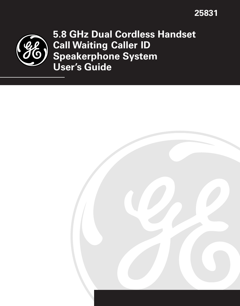 GE 25831 User Manual | 88 pages