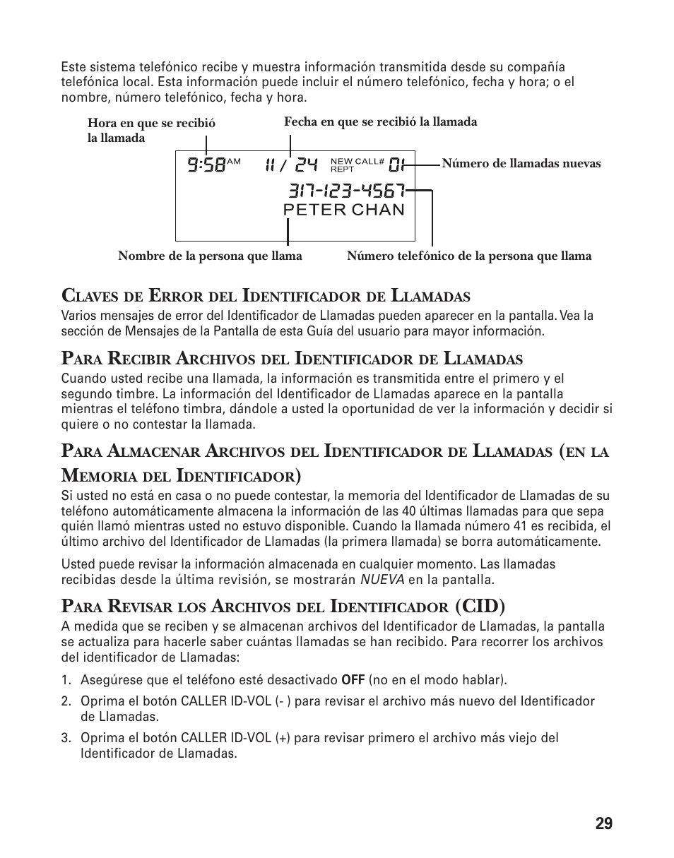 Cid) | GE 25831 User Manual | Page 73 / 88