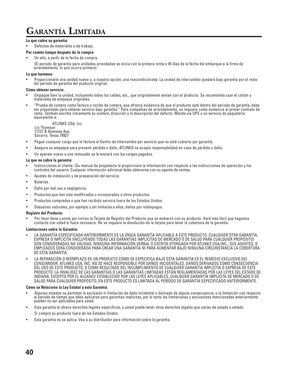 Arantía, Imitada | GE 25831 User Manual | Page 84 / 88