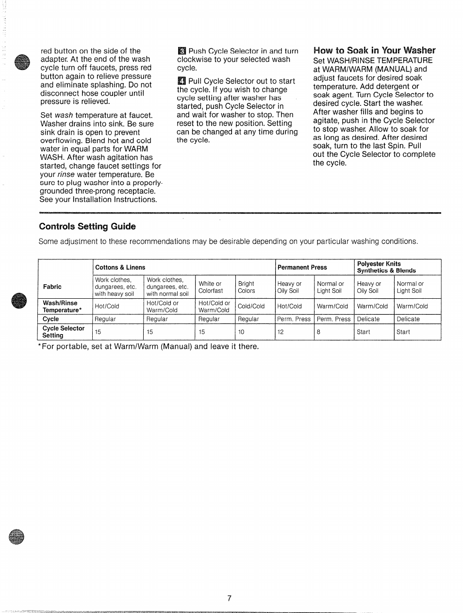 How to soak in your washer | GE WWP1180F User Manual | Page 7 / 24