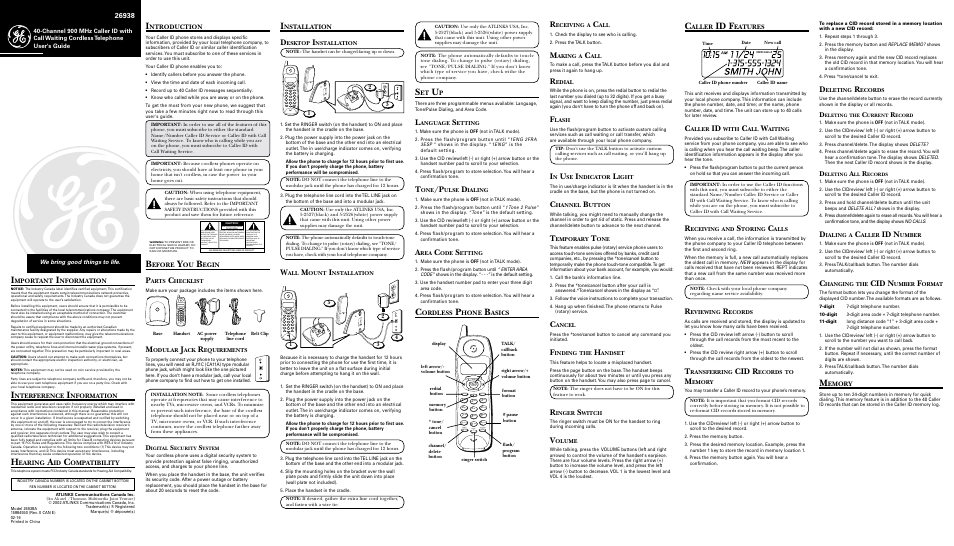 GE 26938 User Manual | 2 pages