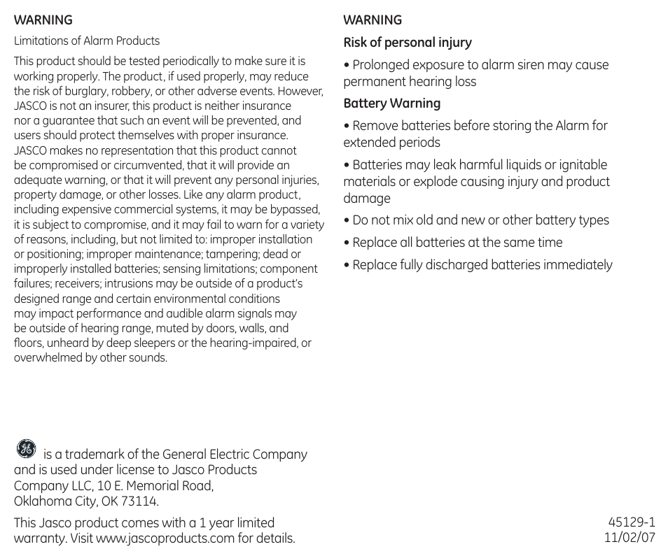 GE 45129 User Manual | Page 20 / 20