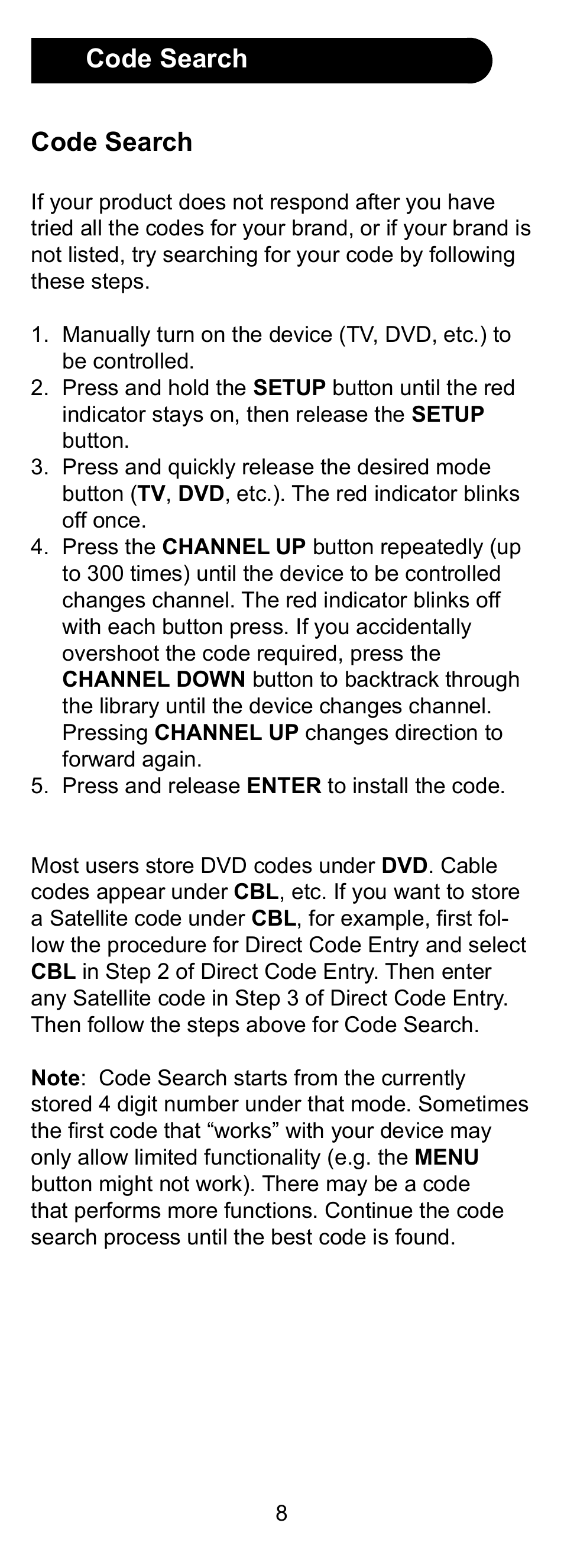 Code search | GE 24958 User Manual | Page 8 / 20
