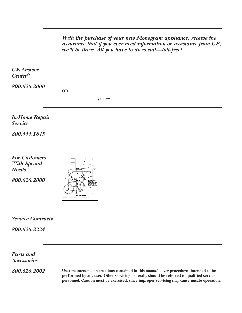 Important phone numbers, Consumer services | GE ZV48 User Manual | Page 11 / 12