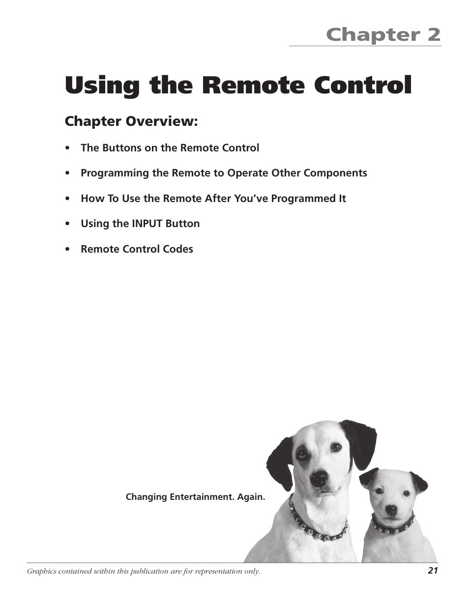 Using the remote control, Chapter 2, Chapter overview | GE RCA High Definition Television User Manual | Page 23 / 64