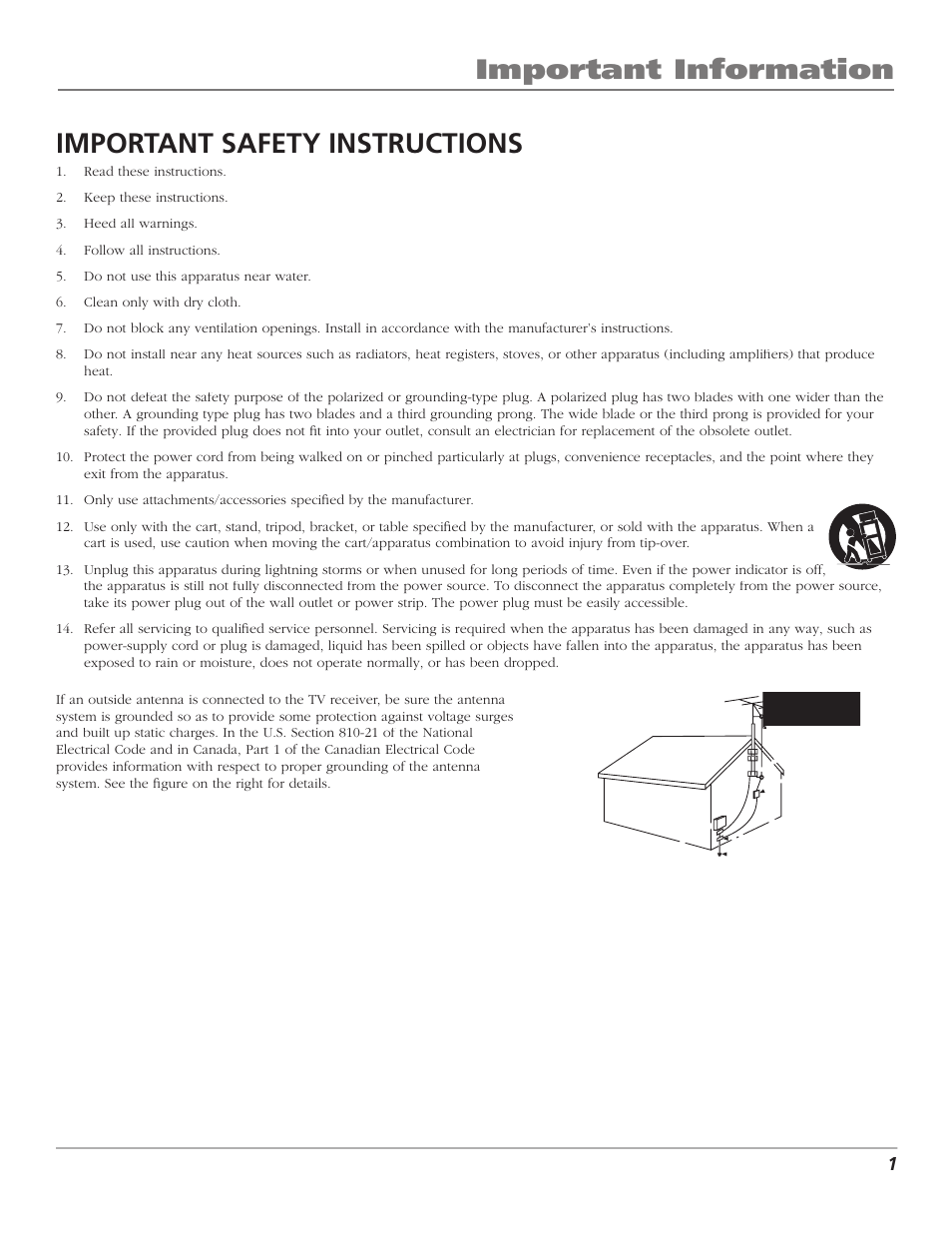 GE RCA High Definition Television User Manual | Page 3 / 64