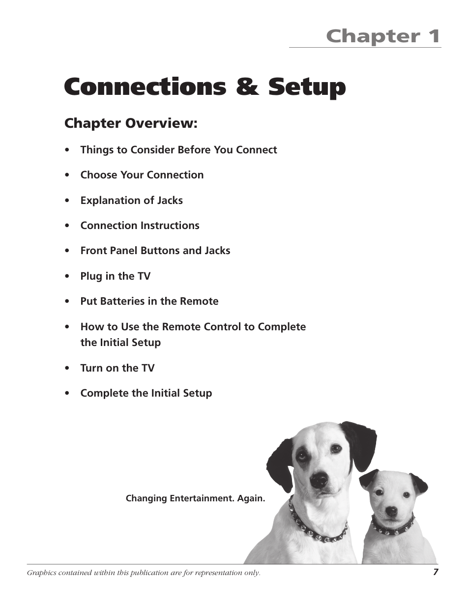 Connections & setup, Connections & set up, Chapter 1 | Chapter overview | GE RCA High Definition Television User Manual | Page 9 / 64