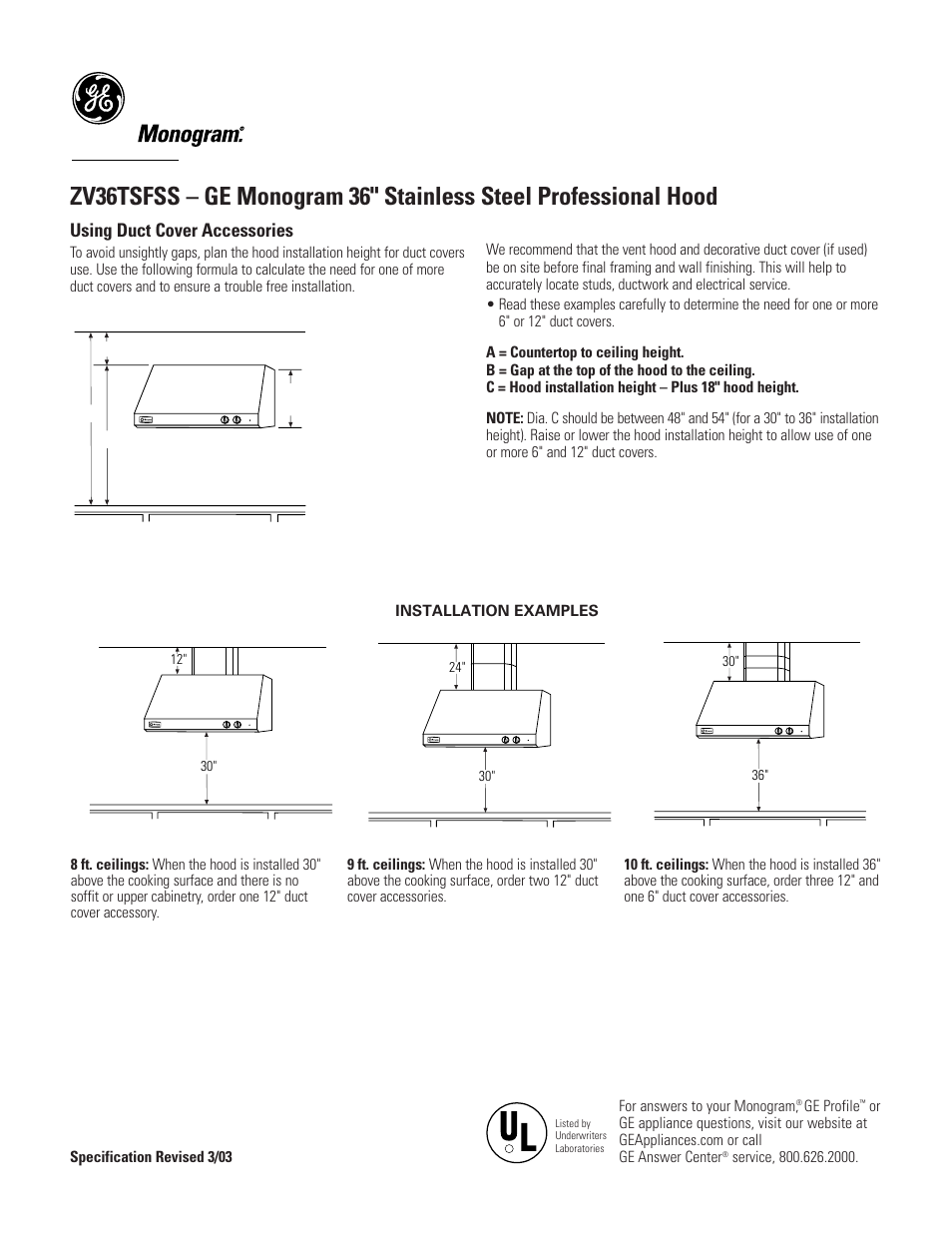 Using duct cover accessories | GE MONOGRAM ZV36TSFSS User Manual | Page 3 / 4