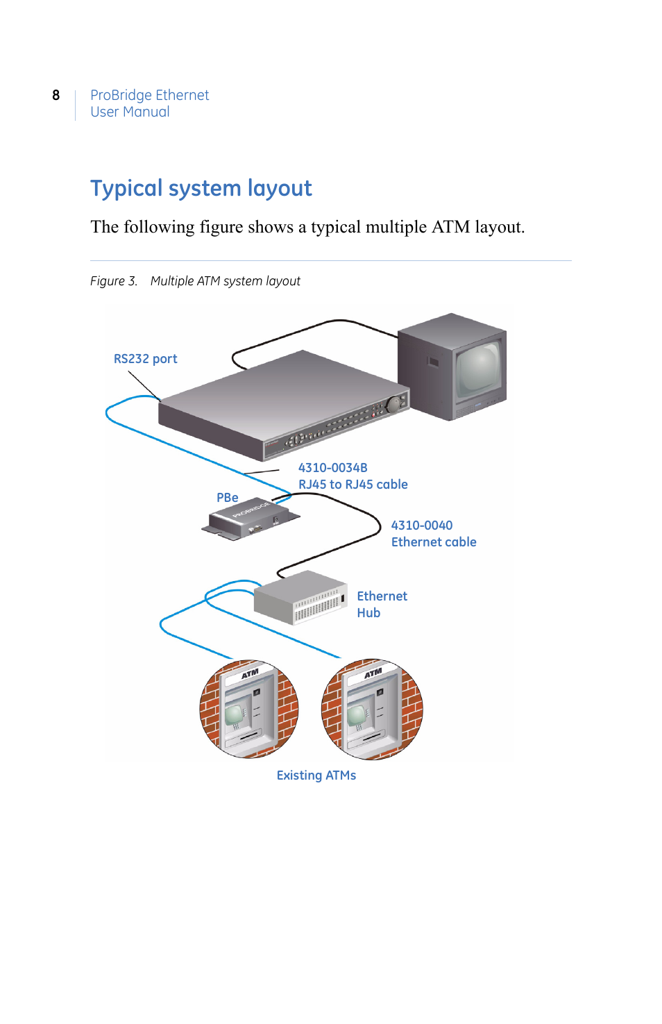 Typical system layout, Figure 3. multiple atm system layout | GE ProBridge PBe User Manual | Page 12 / 34