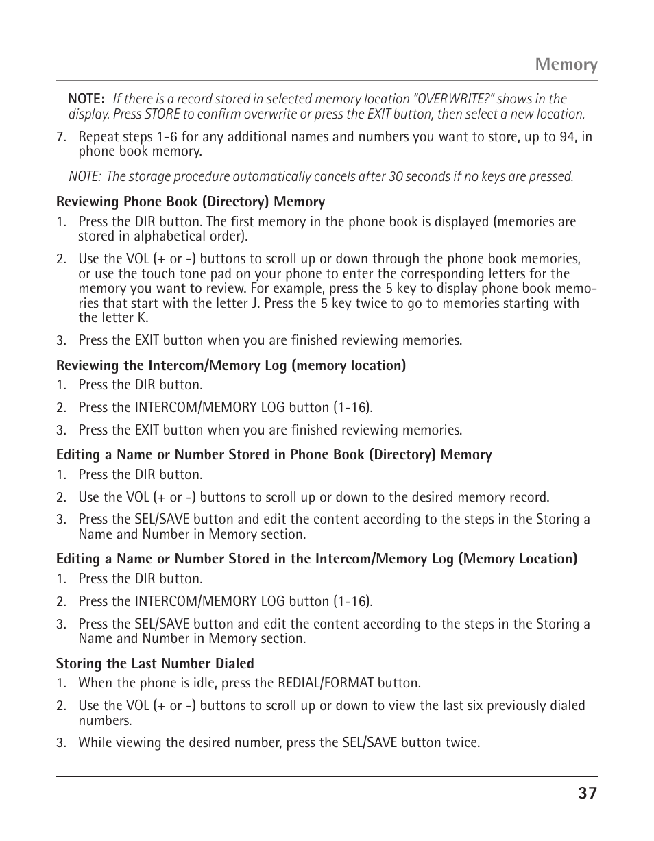 GE 25425 User Manual | Page 37 / 108