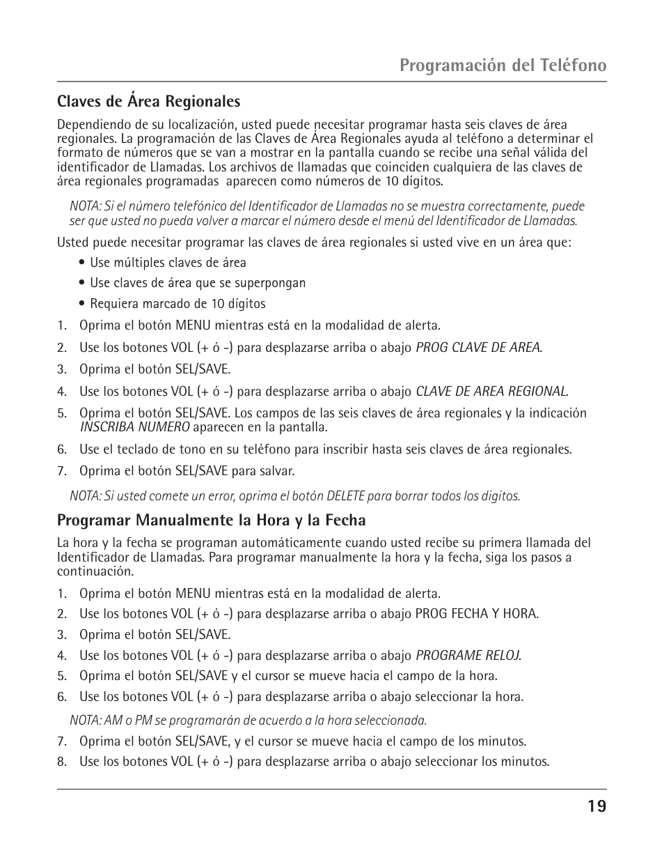 Programación del teléfono | GE 25425 User Manual | Page 73 / 108