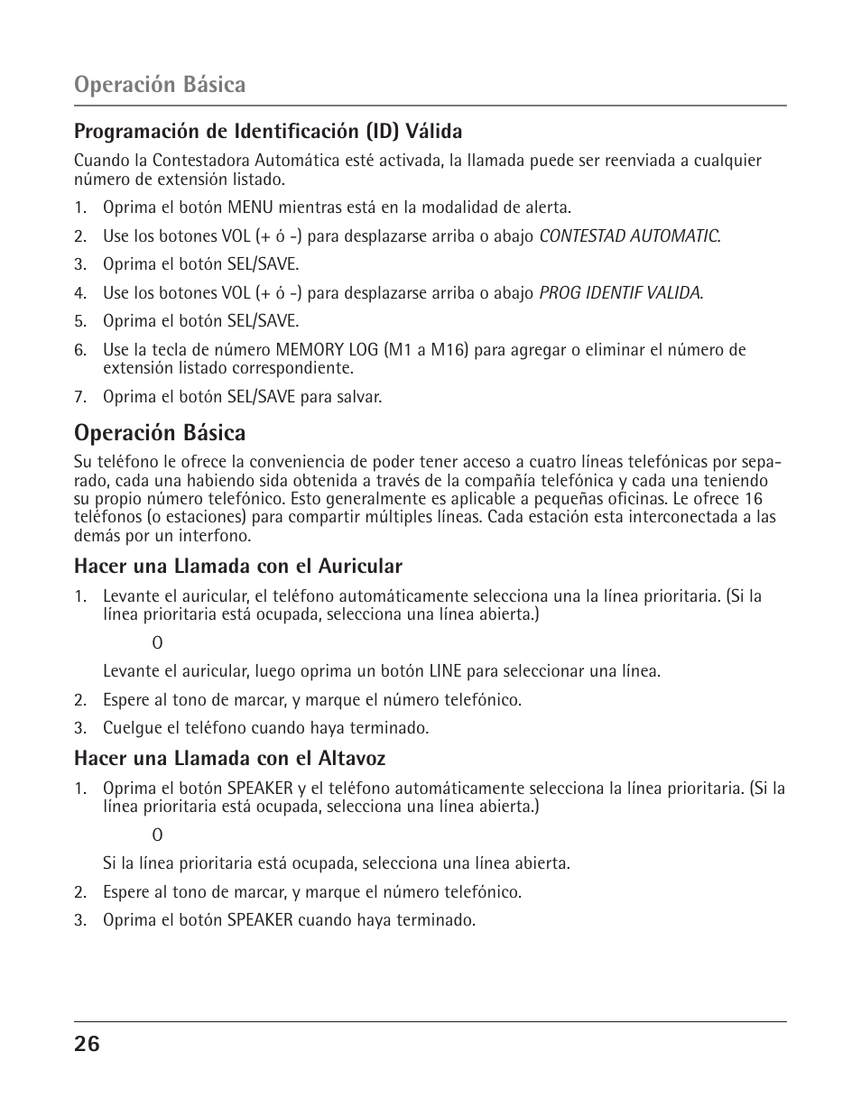 Operación básica | GE 25425 User Manual | Page 80 / 108