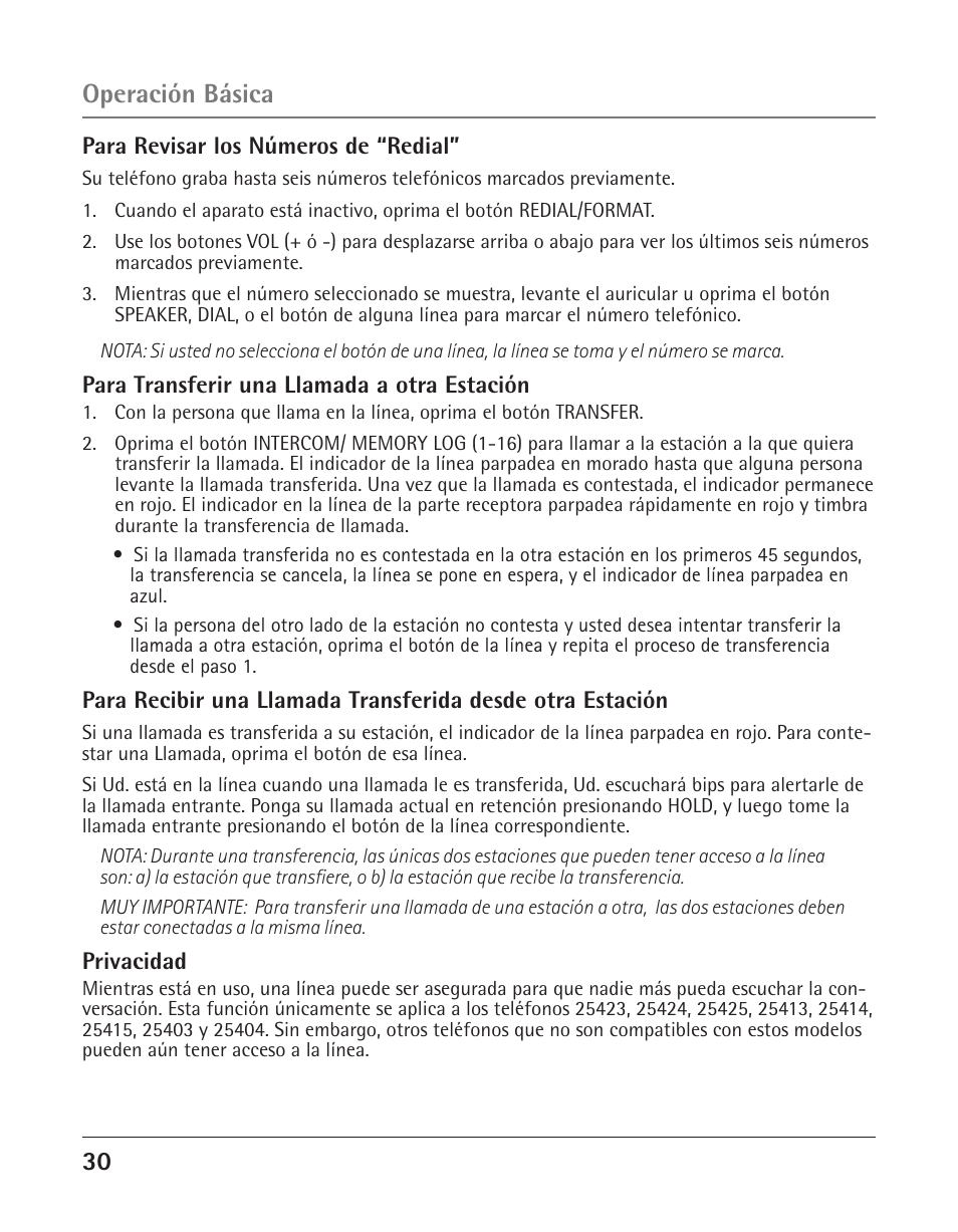 Operación básica | GE 25425 User Manual | Page 84 / 108