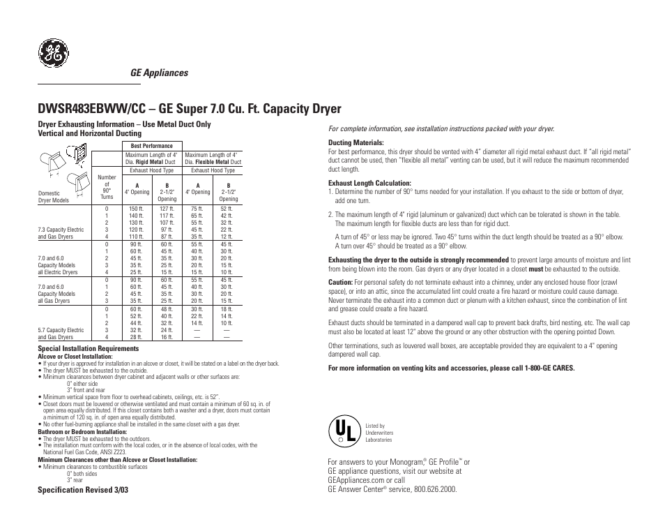 Ge appliances, For answers to your monogram, Ge profile | GE SUPER DWSR483EBWW/CC User Manual | Page 2 / 3