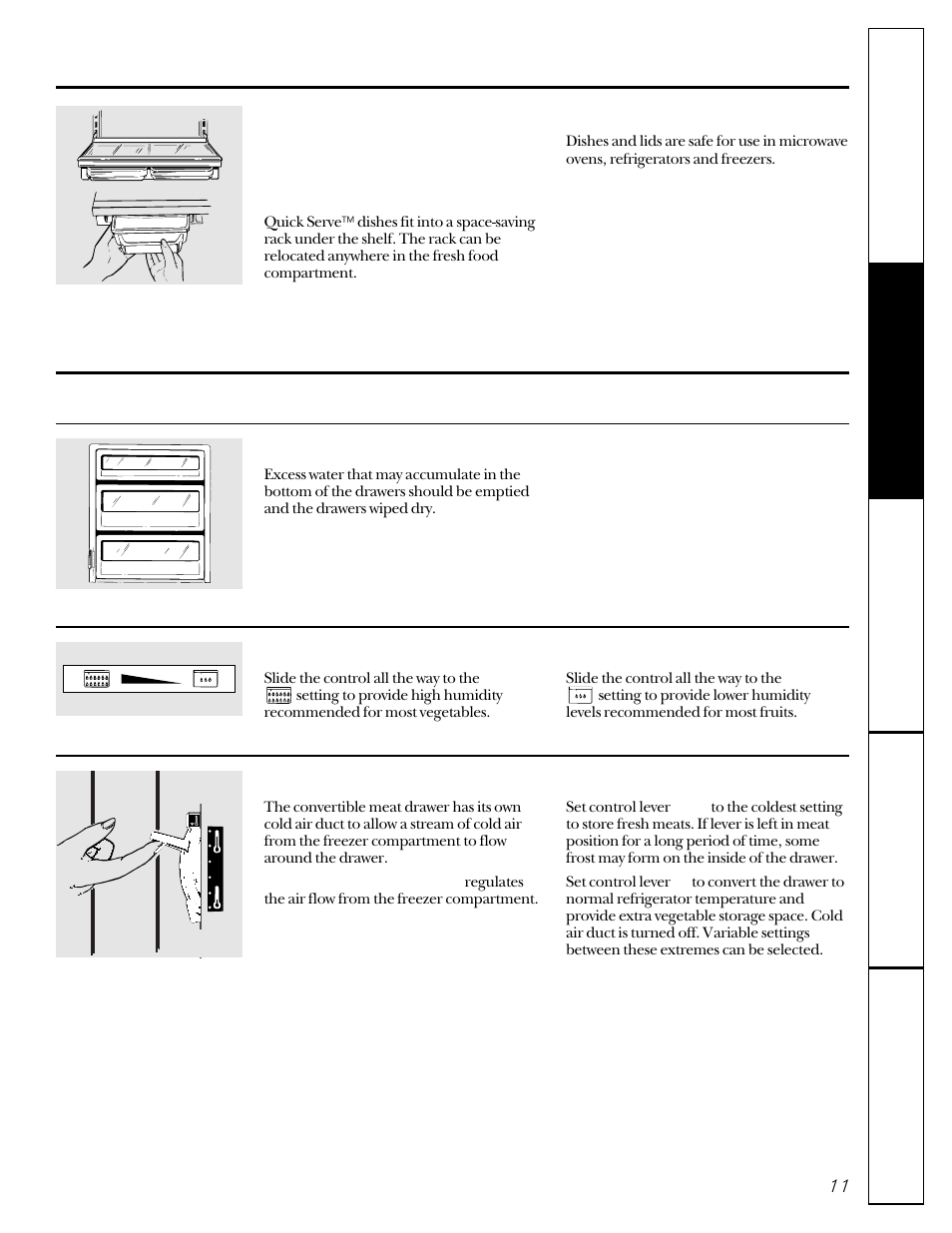 About the storage drawers | GE 162D9617P005 User Manual | Page 11 / 108